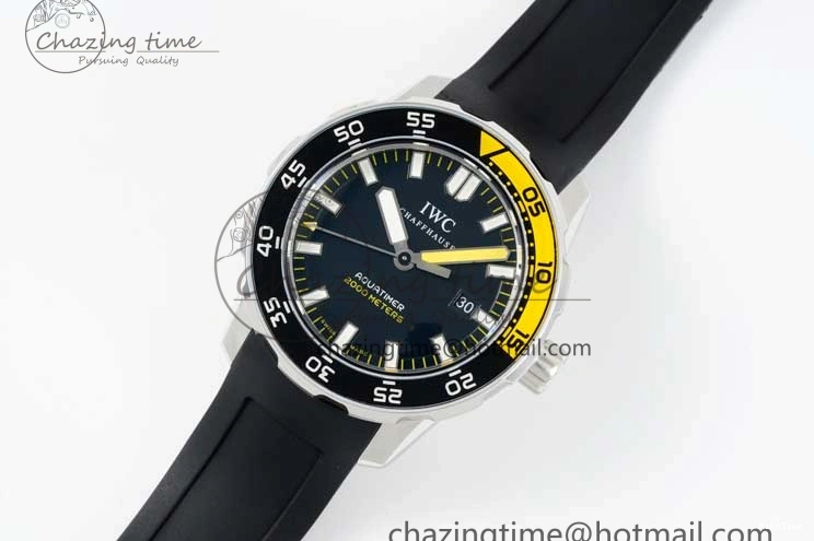 MIROTIME 0211 Bright Aquatimer Automatic SS RSF 1:1 Best Edition Black Yellow Dial on Black Rubber Strap A 7068